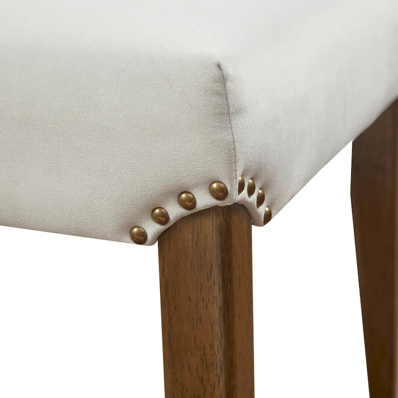Lot de 2 chaises de salle à manger capitonnées couleur crème