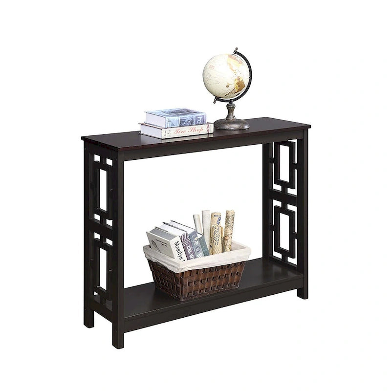 Console carrée avec étagère inférieure