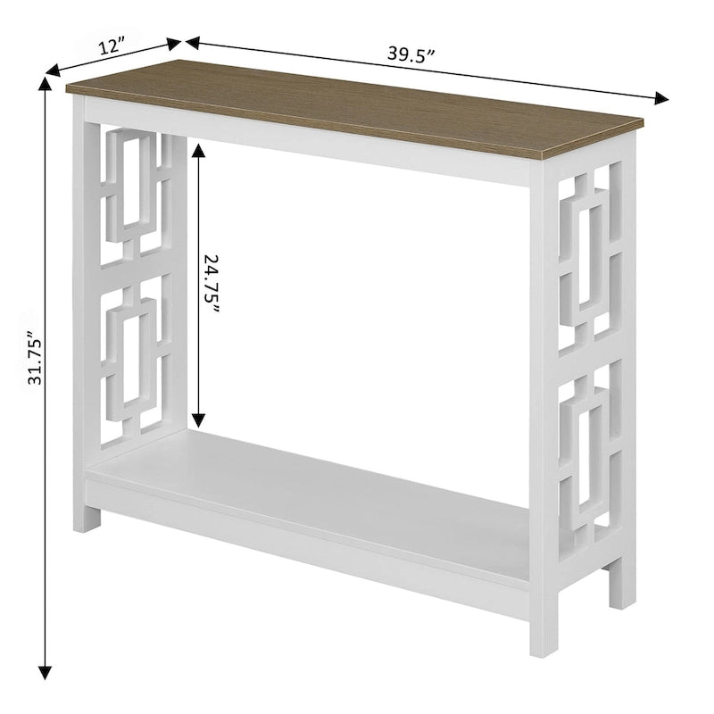 Console carrée avec étagère inférieure