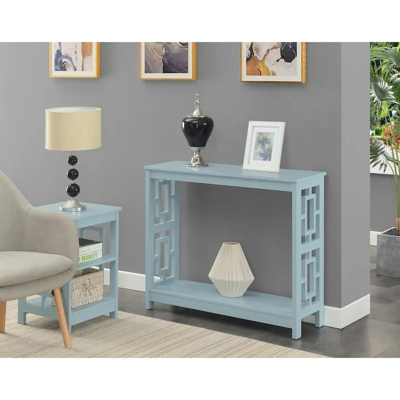 Console carrée avec étagère inférieure