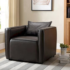 Chaise d'appoint rembourrée en vinyle respirant au design moderne
