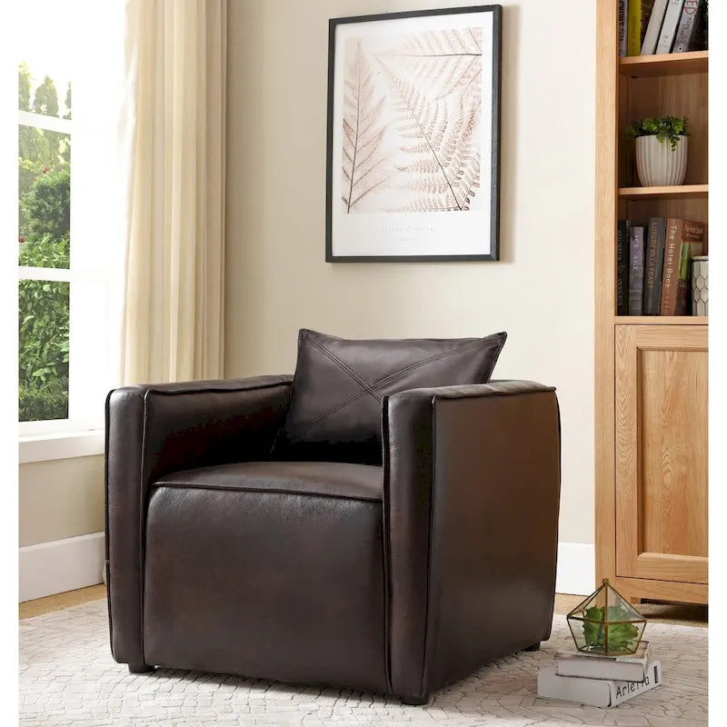 Chaise d'appoint rembourrée en vinyle respirant au design moderne