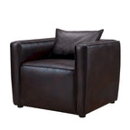 Chaise d'appoint rembourrée en vinyle respirant au design moderne
