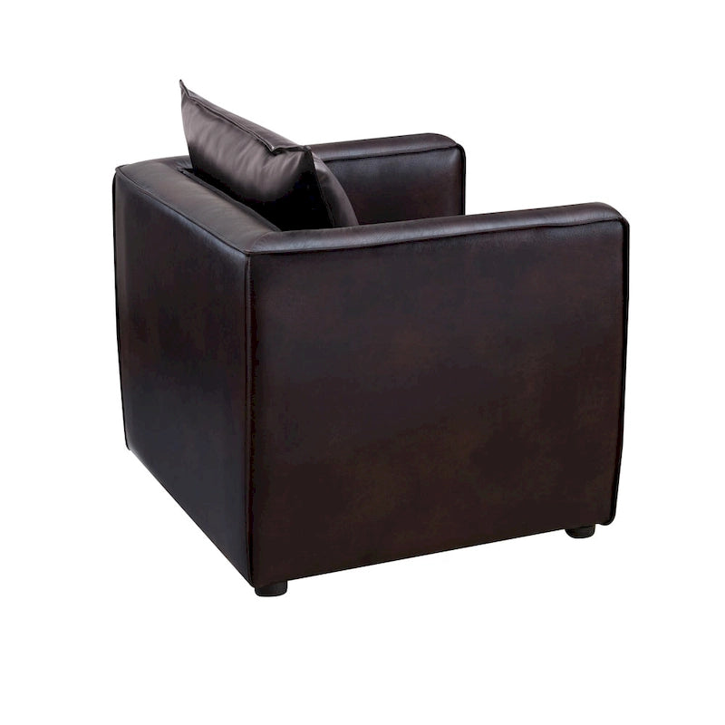 Chaise d'appoint rembourrée en vinyle respirant au design moderne