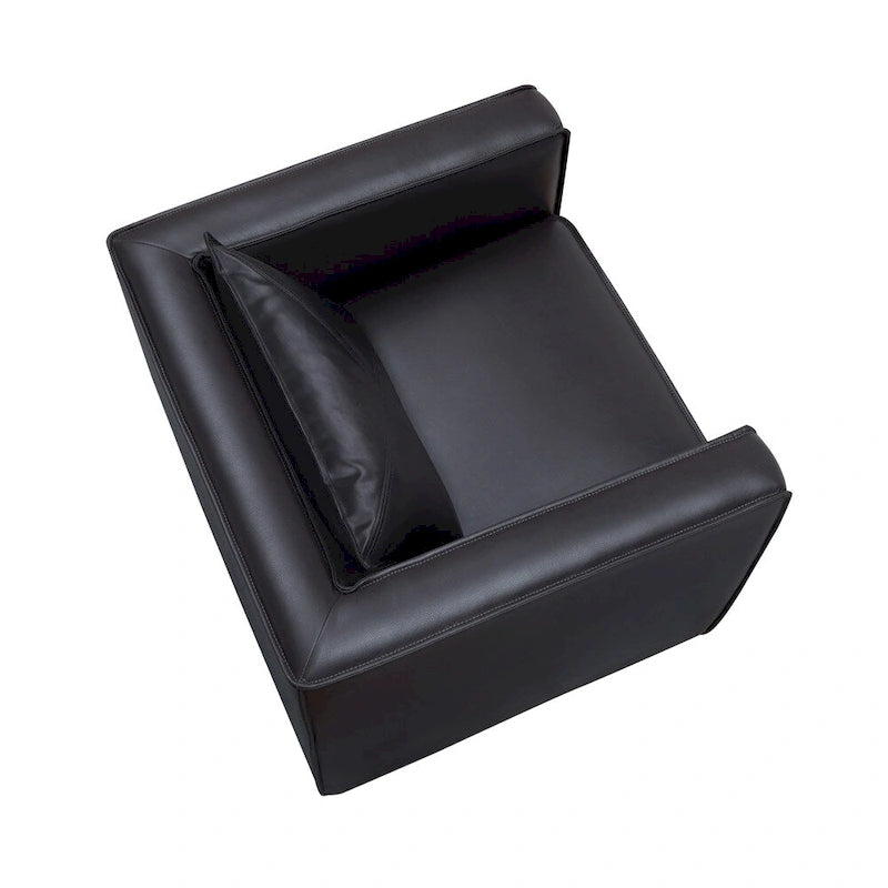 Chaise d'appoint rembourrée en vinyle respirant au design moderne