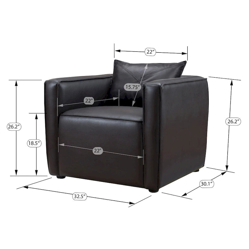 Chaise d'appoint rembourrée en vinyle respirant au design moderne
