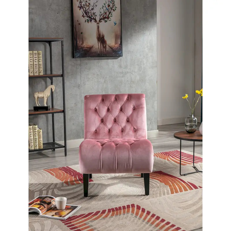 Fauteuil d'appoint rembourré avec pieds en bois