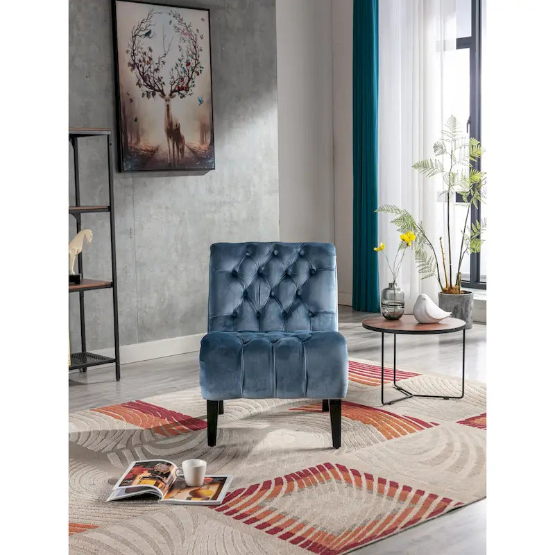 Fauteuil d'appoint rembourré avec pieds en bois