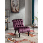 Fauteuil d'appoint rembourré avec pieds en bois
