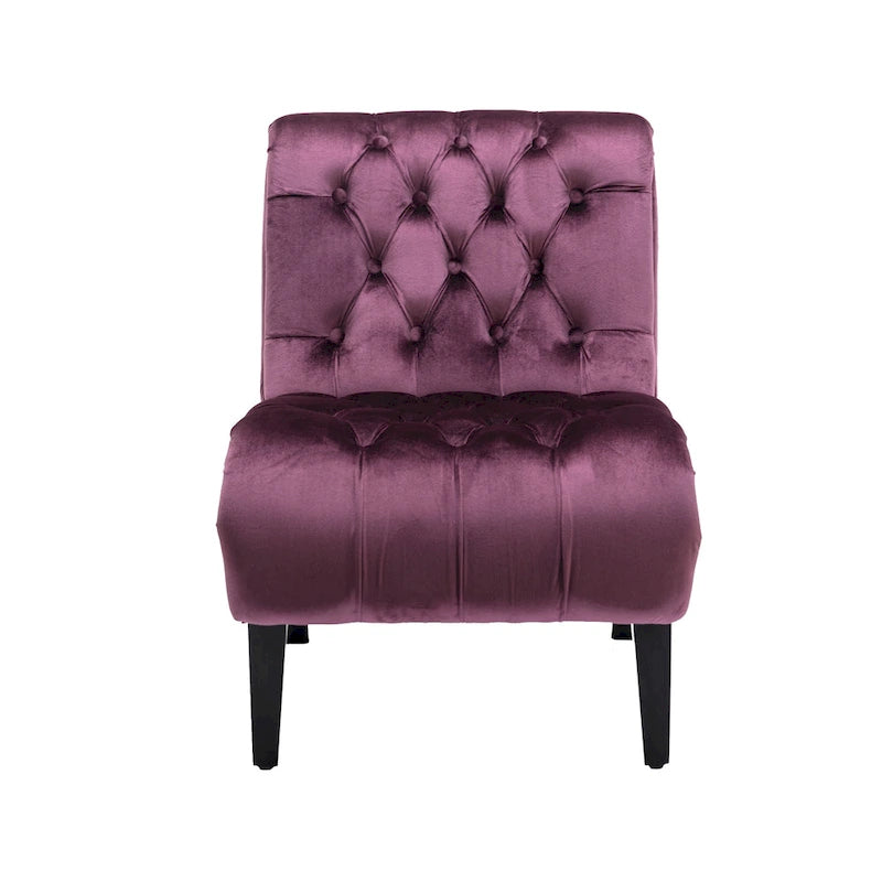 Fauteuil d'appoint rembourré avec pieds en bois
