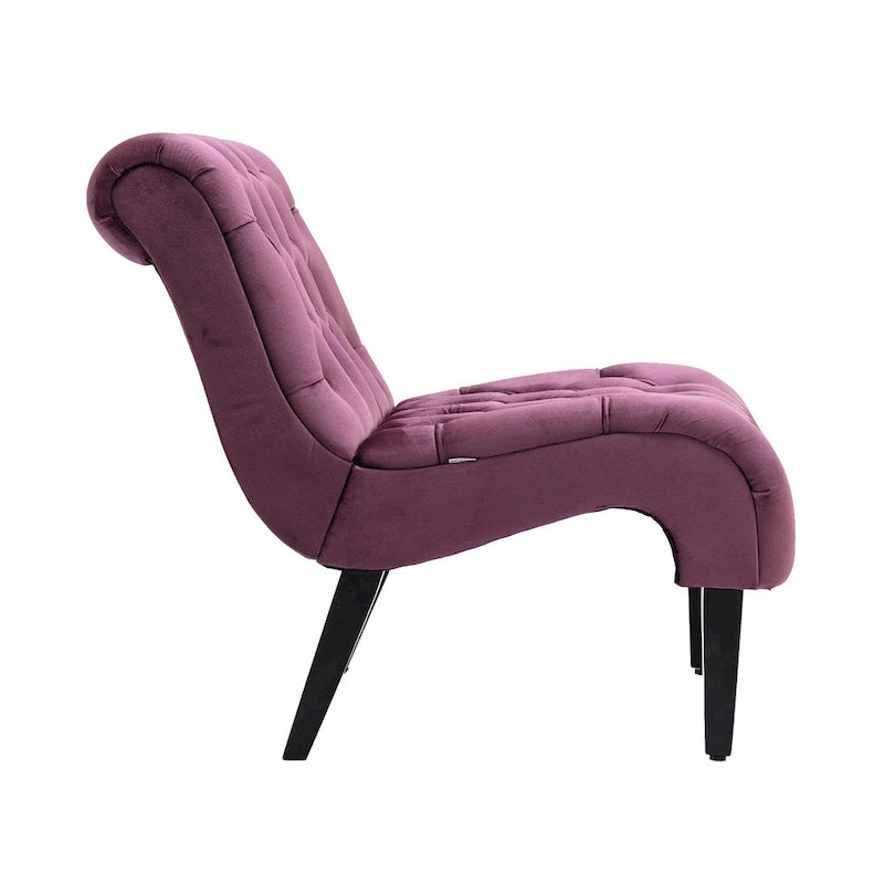 Fauteuil d'appoint rembourré avec pieds en bois