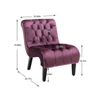Fauteuil d'appoint rembourré avec pieds en bois