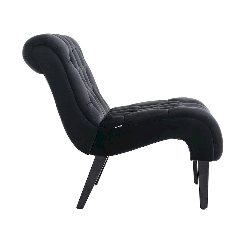 Fauteuil d'appoint rembourré avec pieds en bois
