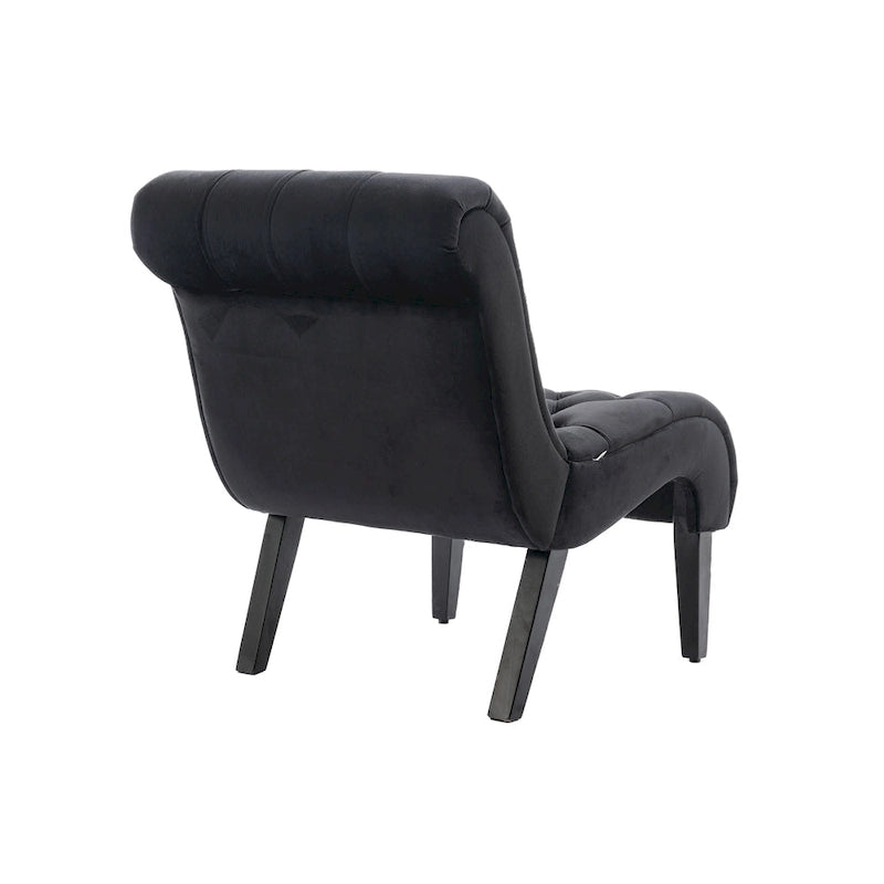 Fauteuil d'appoint rembourré avec pieds en bois