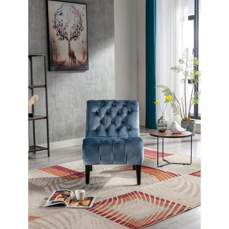 Fauteuil d'appoint rembourré avec pieds en bois