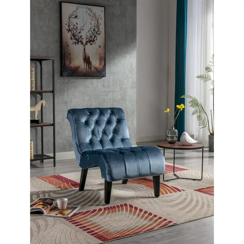 Fauteuil d'appoint rembourré avec pieds en bois