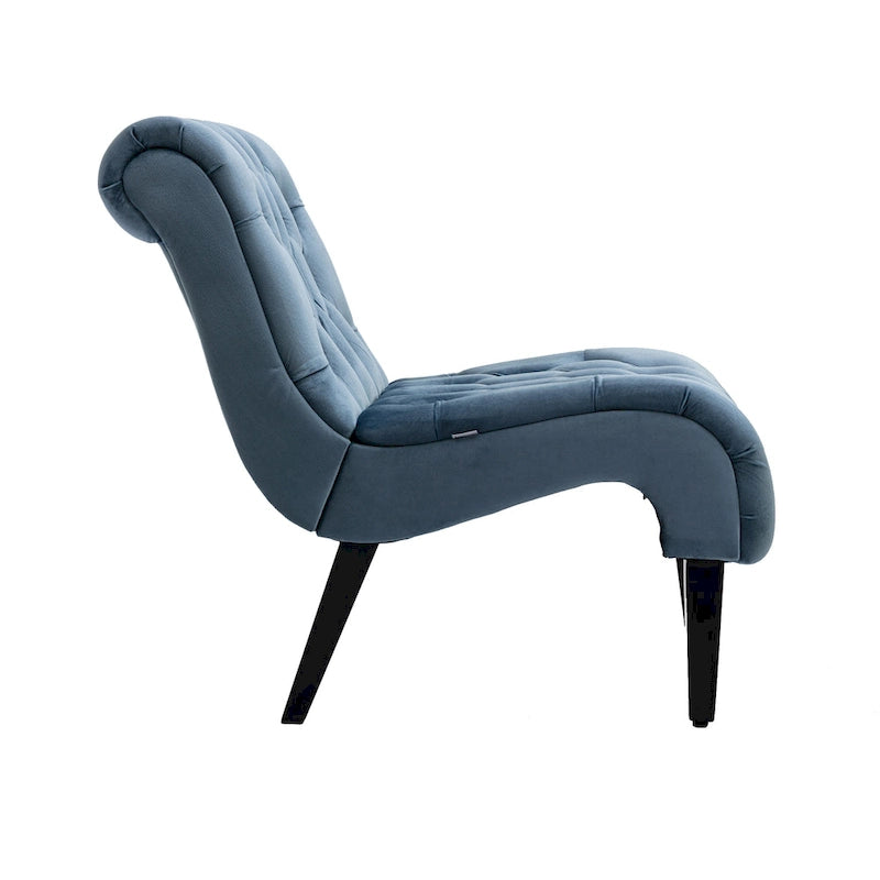 Fauteuil d'appoint rembourré avec pieds en bois