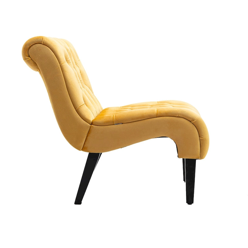 Fauteuil d'appoint rembourré avec pieds en bois