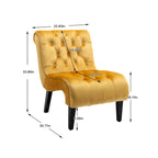 Fauteuil d'appoint rembourré avec pieds en bois