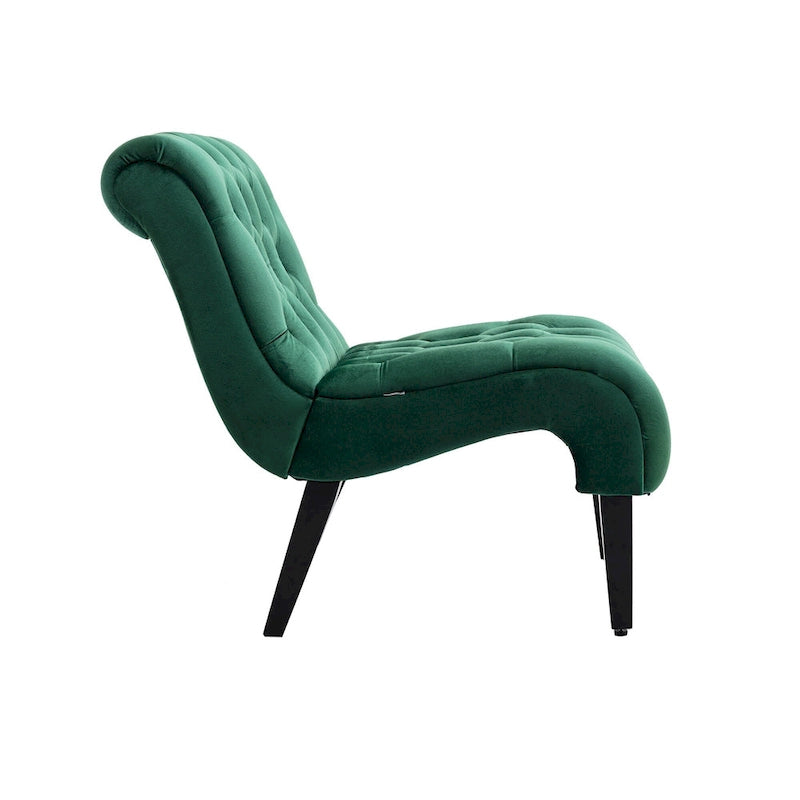Fauteuil d'appoint rembourré avec pieds en bois