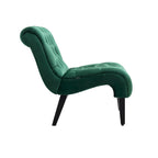 Fauteuil d'appoint rembourré avec pieds en bois