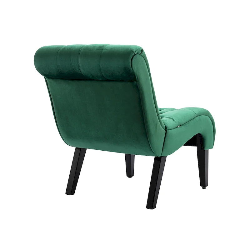 Fauteuil d'appoint rembourré avec pieds en bois