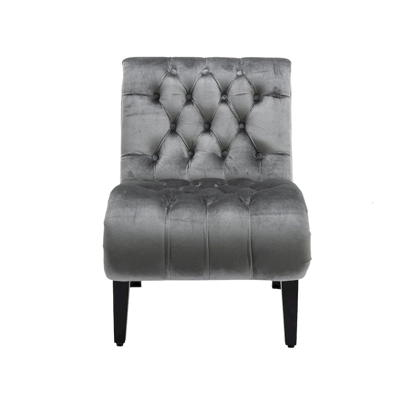 Fauteuil d'appoint rembourré avec pieds en bois