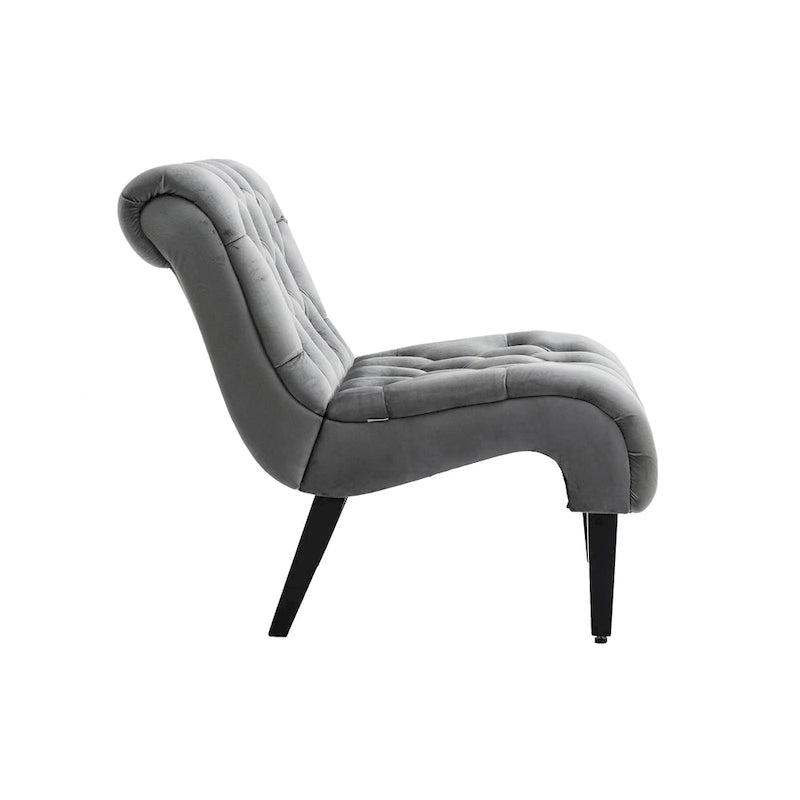 Fauteuil d'appoint rembourré avec pieds en bois