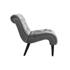 Fauteuil d'appoint rembourré avec pieds en bois