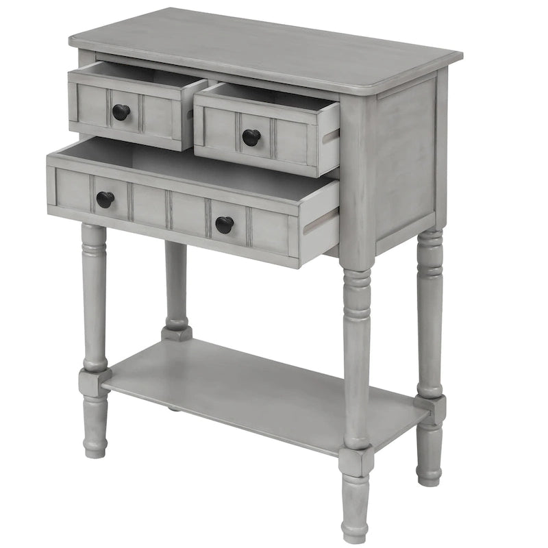 Console à 3 tiroirs avec étagère inférieure