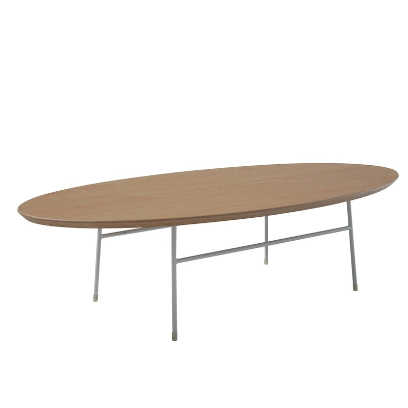 Table basse ovale moderne avec cadre en acier