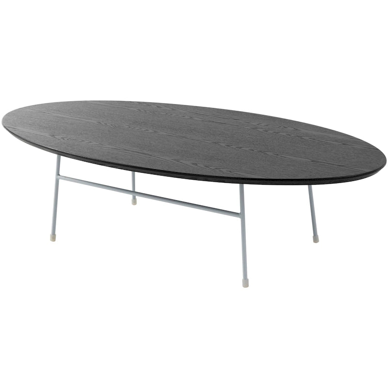 Table basse ovale moderne avec cadre en acier