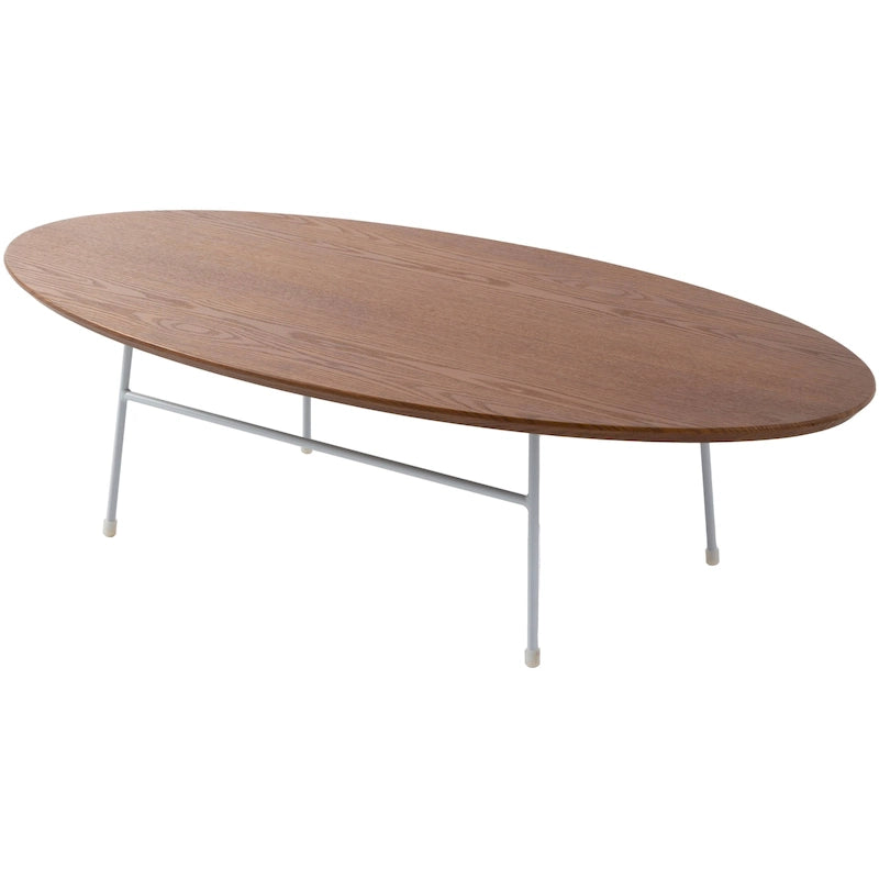 Table basse ovale moderne avec cadre en acier
