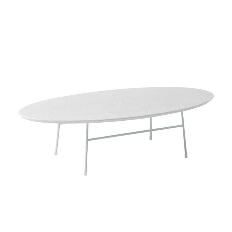 Table basse ovale moderne avec cadre en acier