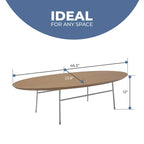 Table basse ovale moderne avec cadre en acier