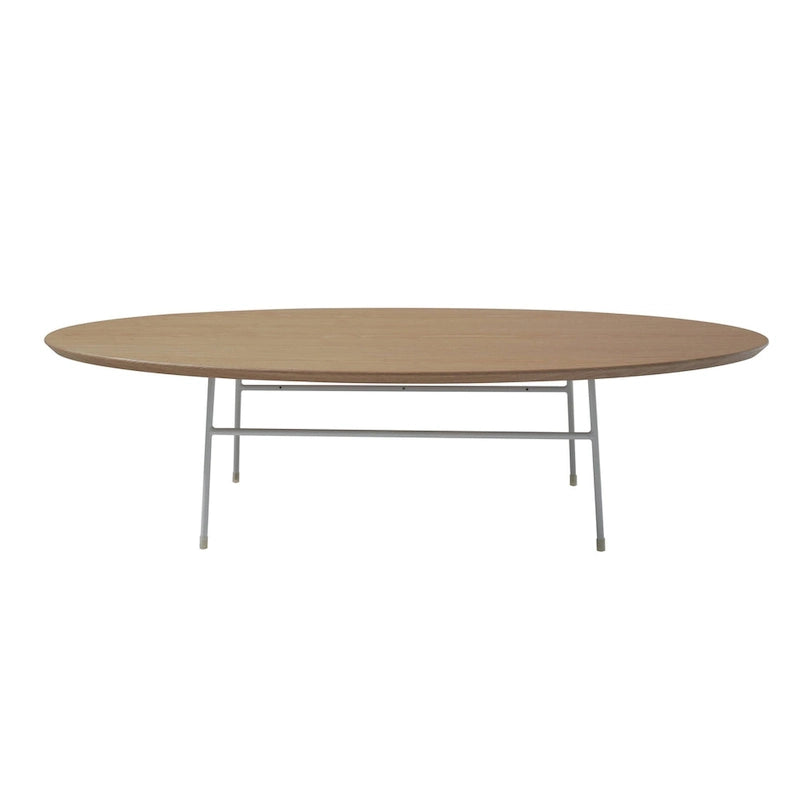 Table basse ovale moderne avec cadre en acier