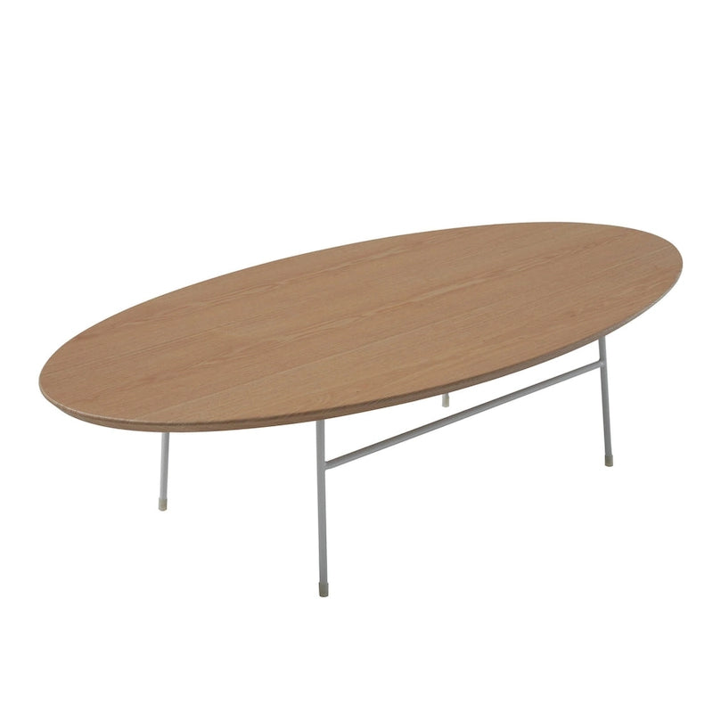 Table basse ovale moderne avec cadre en acier