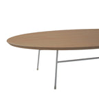 Table basse ovale moderne avec cadre en acier