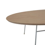 Table basse ovale moderne avec cadre en acier