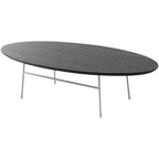 Table basse ovale moderne avec cadre en acier