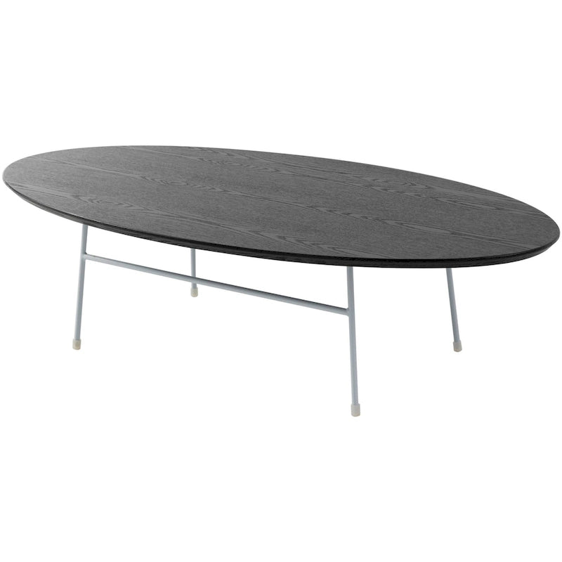 Table basse ovale moderne avec cadre en acier