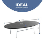 Table basse ovale moderne avec cadre en acier