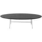 Table basse ovale moderne avec cadre en acier