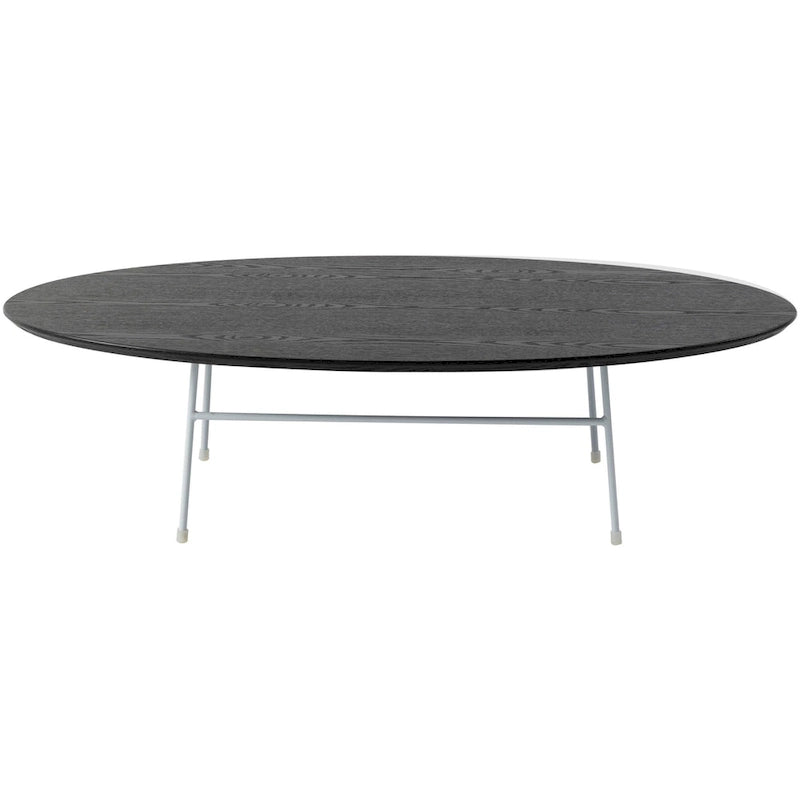 Table basse ovale moderne avec cadre en acier