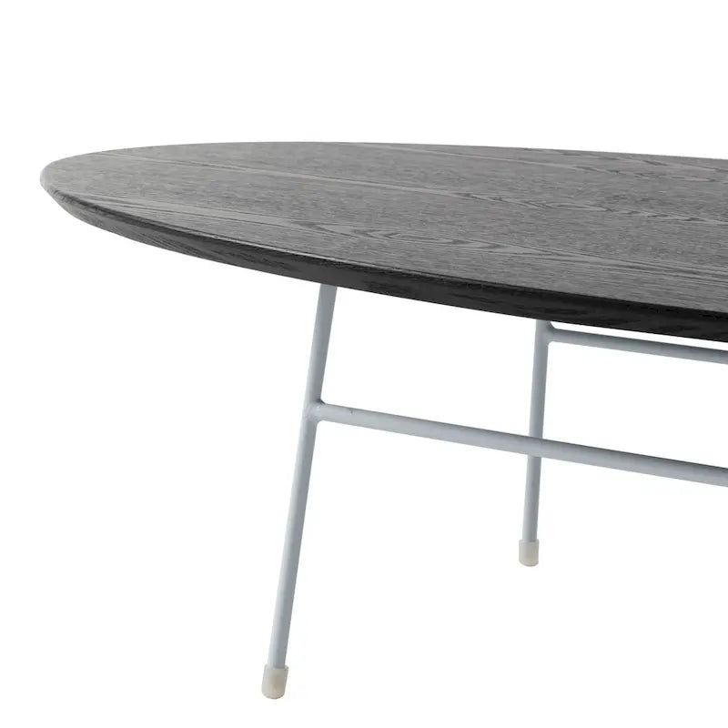 Table basse ovale moderne avec cadre en acier
