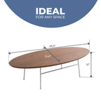 Table basse ovale moderne avec cadre en acier
