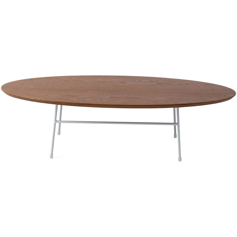Table basse ovale moderne avec cadre en acier