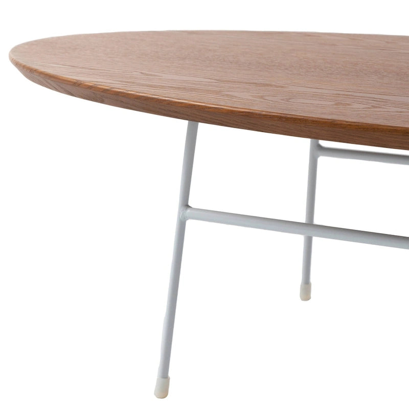 Table basse ovale moderne avec cadre en acier