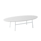 Table basse ovale moderne avec cadre en acier