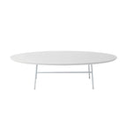 Table basse ovale moderne avec cadre en acier